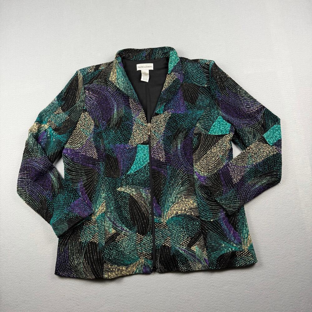 Draper’s & Damon’s Zip Front Abstract Jacket Large